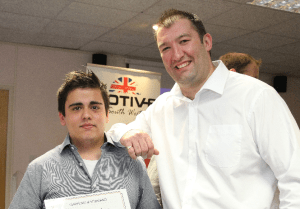 Llewellyn Nicholls (right) celebrating with Matt (right) his mentee